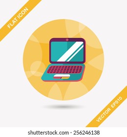 laptop flat icon with long shadow,eps10