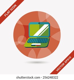 laptop flat icon with long shadow,eps10