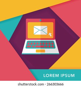 laptop flat icon with long shadow,eps10