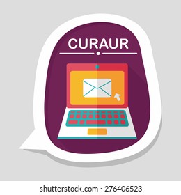 laptop flat icon with long shadow,eps10