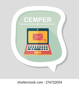 laptop flat icon with long shadow,eps10