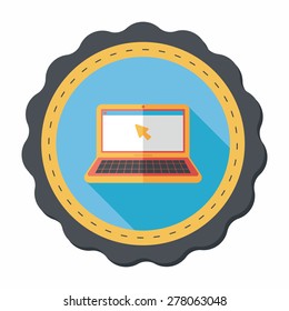laptop flat icon with long shadow,eps10