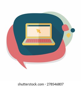 laptop flat icon with long shadow,eps10