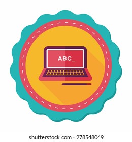 laptop flat icon with long shadow,eps10