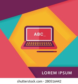 laptop flat icon with long shadow,eps10