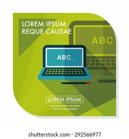 laptop flat icon with long shadow,eps10