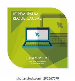 laptop flat icon with long shadow,eps10