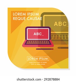 laptop flat icon with long shadow,eps10