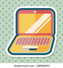 laptop flat icon with long shadow,eps10