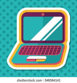 laptop flat icon with long shadow,eps10