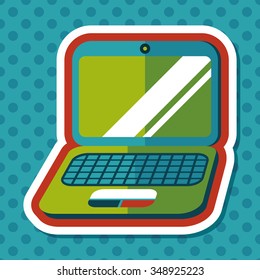 laptop flat icon with long shadow,eps10