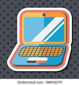 laptop flat icon with long shadow,eps10