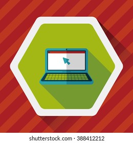 laptop flat icon with long shadow,eps10