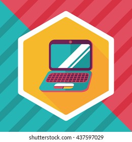 laptop flat icon with long shadow,eps10