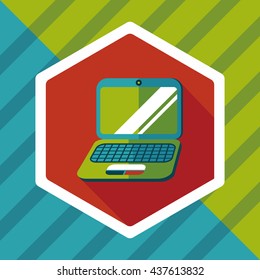 laptop flat icon with long shadow,eps10