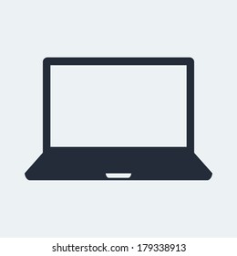 Laptop Flat Icon with shadow. Vector EPS 10.