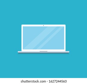 Laptop flat icon. Vector device