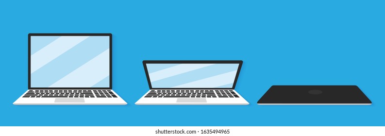 Laptop flat icon. Vector illustration