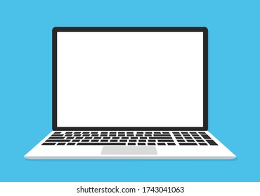 Laptop flat icon. Vector illustration