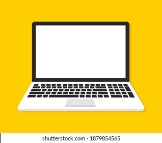 Laptop flat icon. Vector illustration