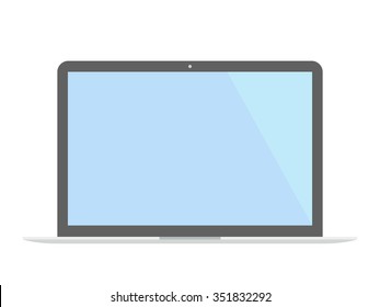 Laptop flat icon. Vector illustration.