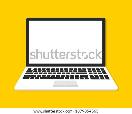 Laptop flat icon. Vector illustration