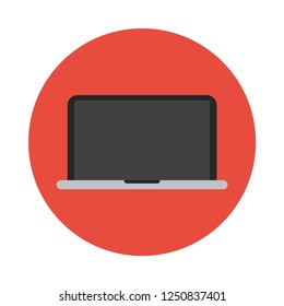 Laptop flat icon. You can be used Laptop icon for several purposes like: websites, UI, UX, print templates, promotional materials, info-graphics, web and mobile phone apps.