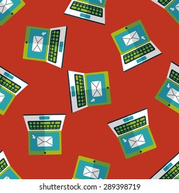 laptop flat icon,eps10 seamless pattern background