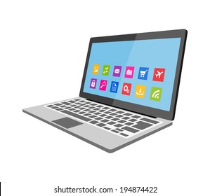 Laptop flat illustration eps10