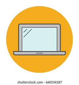 Laptop flat line icon