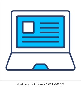 laptop flat line icon modern illustration