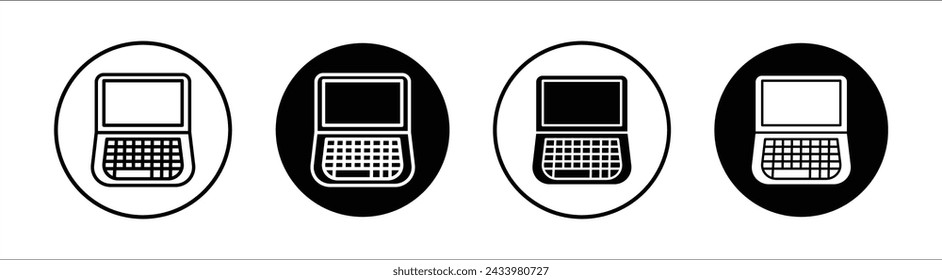 Laptop flat line icon set. Laptop Thin line illustration vector