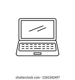 laptop flat outline icon logo illustration. technology, electronic and equipment icon set. suitable for web, design,logo,app