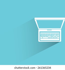 laptop, flat and shadow theme