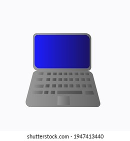 Laptop in flat style. Computer symbol. Vector illustration