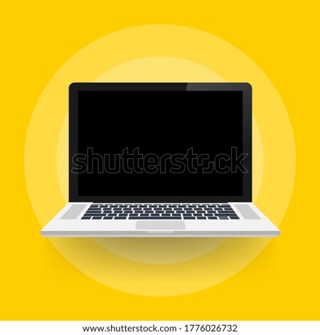 Laptop in flat style. Computer symbol. Vector illustration