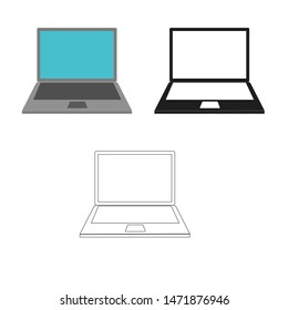 Laptop flat vector design with various style.
