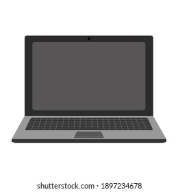 Laptop Flat Vector Icon. Computer Symbol On White Background