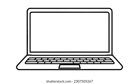 Laptop flat vector icon illustratio isolated on white background.