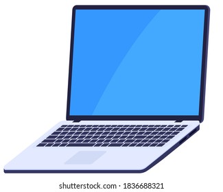 Laptop flat vector icon illustration