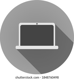 Laptop flat vector icon illustration. Flat long shadow icon.