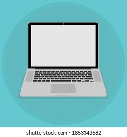 Laptop flat vector icon illustration