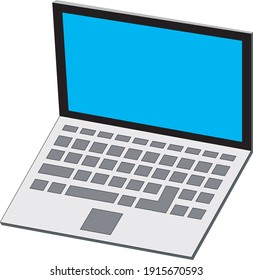 Laptop flat vector icon illustration 3D