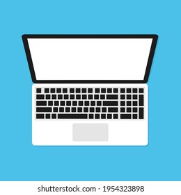 Laptop flat vector icon illustration