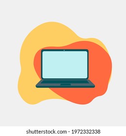 Laptop flat vector icon illustration