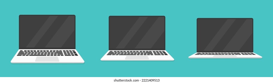 Flachbild-Vektorgrafik-Set für Notebooks