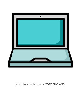 Laptop flat vector icon illustration