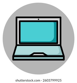 Laptop flat vector icon illustration