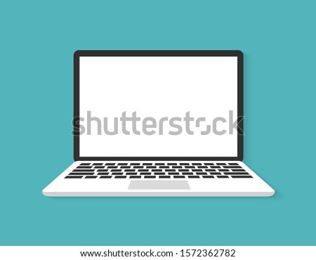 Laptop flat vector icon illustration