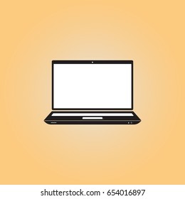 Laptop flat vector icon. Laptop isolated vector sign. Personal computer vector illustration.